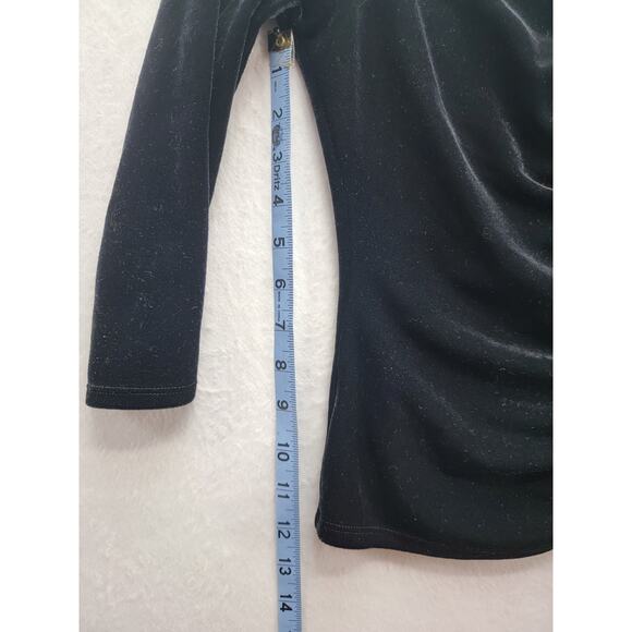 Studio M Black Velvet Blouse, Size S, NWT - Picture 4 of 10